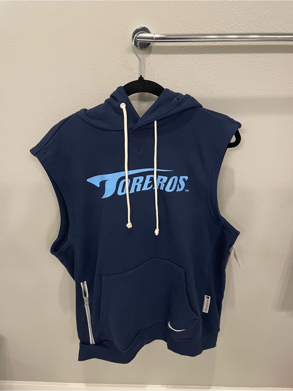 Nike dri-fit University of San Diego standard issue Navy Sleeveless Hoodie